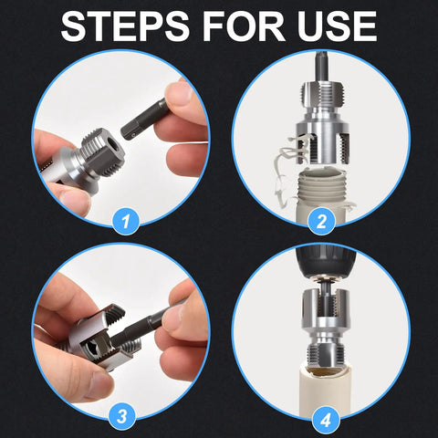 Steps for using Dual Function PVC Pipe Threader Kit For Internal And External Threading In One Half Inch Three Quarter Inch And One Inch Pipes