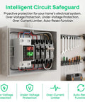 63A Smart Voltage Protector With LCD Display 110V To 220V Wide Range, Adjustable Overvoltage And Undervoltage Protection, High Current DIN Rail Mount For Home And Office Appliances Like ACs, Fridges, Washers And Water Heaters installed in breaker panel