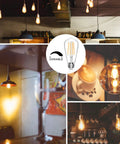 Vintage Edison Style LED Filament Bulbs 2700K Soft White, dimmable, E26 medium base in various lighting setups
