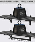 Heavy Duty Wall Mount Garage Shelf Set 2 Pack, 16x38 Inches with six-hole triangular support, holding 550 lbs each