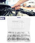 Stainless Steel Clevis Pin Assortment Kit With Round And Flat Head Pins, 12 Sizes T Shaped Pins, 96 Pieces for auto projects and use.
