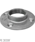 2 Inch Malleable Iron Floor Flanges Set Of 4 For Standard 2 Inch Threaded Pipes And Fittings, Industrial Steel Grey, Close-Up
