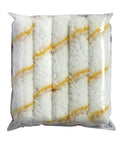 Fifteen Pack Six Inch Mini Roller Covers with Dralon Woven White Velvet Fabric One Half Inch Nap in protective packaging