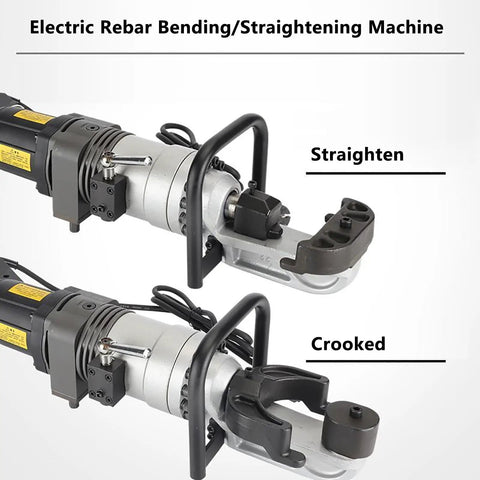 Portable 1200W Electric Hydraulic Rebar Bender For 7/8 Inch #22 Steel Rods 90 Degree Bending Machine with straightening feature.