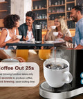 Single Serve K Cup Coffee Maker With 14 Oz Removable Water Reservoir Fast Brew Self Cleaning Function Compact Black Coffee Machine