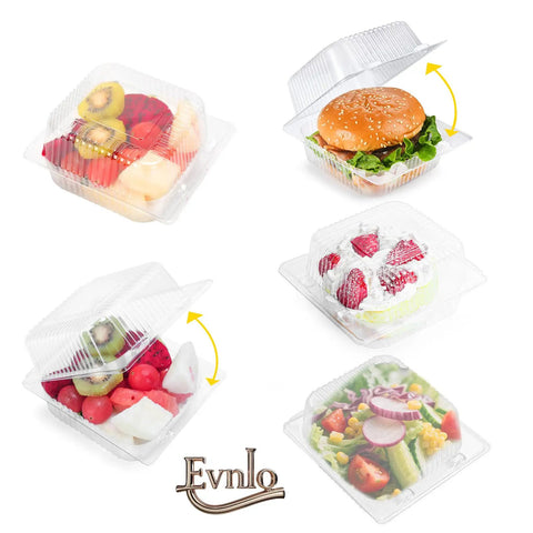 Heavy Duty Clear Clamshell Food Containers With Strong Hinged Lids Thick PET Plastic Snap Top For Burgers And Parties Built Tough To Keep Your Grub Fresh On The Move Bangin Value