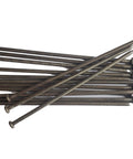 Metal Landscape Stakes Anchoring Spikes 10 Inch Long Pack Of 50 for DIY projects shown in a pile on a white background.