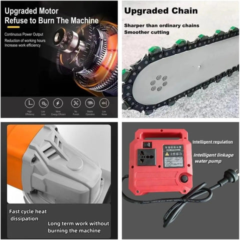 Professional Electric Concrete Saw With Diamond Chain For Quick Wall Grooving And Brick Slotting Loaded With Smart Dust Extraction features