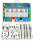 125V Glass Fuses Kit For Outdoor Christmas Lights And Fans, 100 Piece Replacement Set, 3A And 5A Fuses, organized in a storage box.