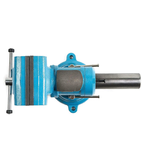 Top view of Beefy Rotating Base and Head Bench Vise 6 Inch, 360 Degree Swivel With Lockable Pin, ductile iron construction