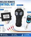 12V 24V Wireless Winch Remote Control Kit Universal 5 Wire Controller Receiver For Truck ATV And SUV Winches Long Range Easy Install Rugged Durable Wireless System with control box and remotes
