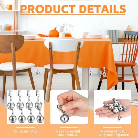 12 Pack Stainless Steel Tablecloth Weights With Clips For Outdoor Picnic Garden Patio Party Camping Dinner Table Cover Stay Put Rustproof Easy Clamp On Stabilizers