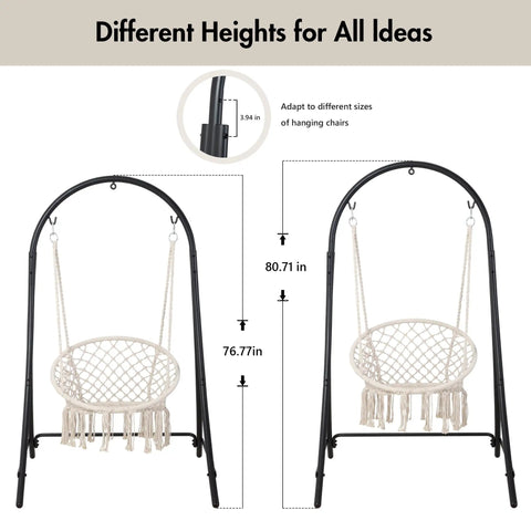 Heavy Duty Hammock Chair Swing Stand Only With Adjustable Height For Indoor Or Outdoor Use Sturdy As Heck Safety Hooks