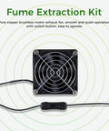 Heavy Duty Fume Extraction Kit For 3D Printer And Laser Engraver Enclosure With 4000Rpm Quiet Fan Interface and exhaust fan and switch.