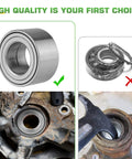 2 Pack Hella Heavy Duty Rear Wheel Bearings Assembly For Polaris Ranger Sportsman RZR XP Crew Trail Riding, showing new and old bearings.