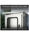 Stainless Steel Outdoor Electrical Enclosure With Waterproof Junction Box For Industrial And Coastal Environments Beefy 304 Alloy Steel Shell Dual Door Weather Shield Dustproof Rugged Corrosion Resistant Easy Mounting And Safe Cable Entry, rain cap view