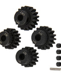 Mod 1 Hardened Steel M1 Pinion Gear Set 15T 16T 17T 18T for 5mm RC Motor Shaft with screws and hex wrench