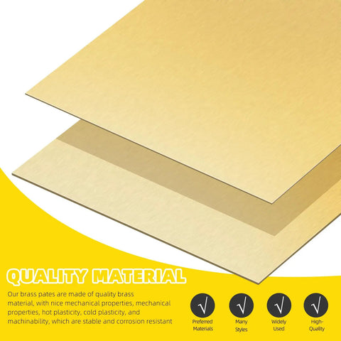Handy Brass Shim Stock Set Pack Of 10 Strips 1 Inch Wide By 6 Inches Long 0.006 Inch Thick Flexible Brass Sheets product image