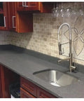 Kitchen featuring soapstone look peel and stick countertop wrap self adhesive cover 36 x 72 inches waterproof laminate sheet.