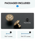 Premium Champagne Bronze Cabinet Knobs And Drawer Pulls 1-1/5 Inch 10 Pack Floral design and screws included for cabinetry upgrades.