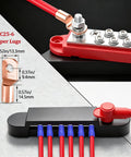12V 150A Marine Bus Bar Power Block With 1/4 Inch Studs, DC battery distribution block with copper lugs