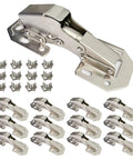 Soft Close Hidden Hinges For Frameless Cabinet Doors 12 Pack, nickel-plated steel, concealed surface mount with hydraulic damping.