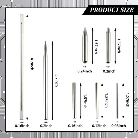 Size comparison of tools from the 12 Piece Metal Model Tool Set For DIY 3D Puzzles Includes Long Edge Bending Tools Tab Twisting Tool Cone Bend Aids Clipper And Four Metal Tweezers For Precise Assembly