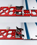 Upgraded Track Saw Guide Rail Square with snap mount for stable alignment on guide tracks.