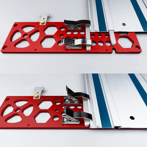 Upgraded Track Saw Guide Rail Square with snap mount for stable alignment on guide tracks.