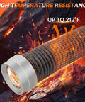 8Ft Flexible Aluminum Dryer Vent Hose 4 Inch Duct With Rubber Seal Connectors Insulated Exhaust Hose for high temperature areas