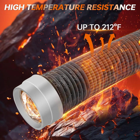 8Ft Flexible Aluminum Dryer Vent Hose 4 Inch Duct With Rubber Seal Connectors Insulated Exhaust Hose for high temperature areas