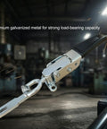 11.8 Inch Heavy Duty Toggle Latch Clamp for doors, gates, trailers; metal clamp in industrial setting, black handle, 1 pack