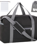 Underseat Personal Item Duffel Bag 18x14x8 Foldable Carry On For Air Travel 25L With Wet Pocket Waterproof Polyester Black