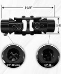 Three Quarter 36 Spline And Three Quarter Double D Black Double U Joint Steering Universal Shaft for Grinding Machines