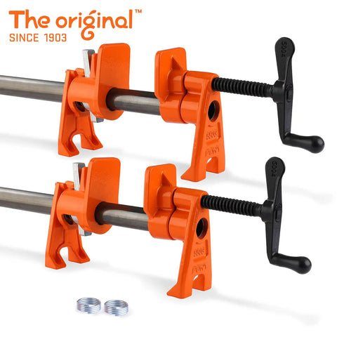 Two Pack Heavy Duty Wood Gluing Pipe Clamp Fixtures For Three Quarter Inch Black Pipe Quick Adjust Pipe Clamps That Free Your Hands Great For Glue Ups Joints Repairs And Woodworking Projects
