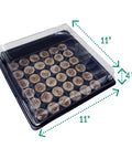 All In One Seed Starting Tray Kit With 36 Peat Pellets, Clear Dome, And Reusable Plastic Grow Tray, Portable 11 X 11 Inch Starter Set, Perfect For Vegetables, Herbs, And Flowers, 4 Pack with dimensions