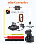 Image showing 5 Level Adjustable Dash Cam Hardwire Kit No Brainer Install With Parking Mode, wiring diagram and connections.