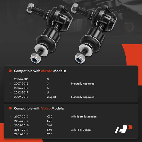 2 Pack Rear Sway Bar Link Kit For Mazda 3 2004 2013 3 Sport 2009 2013 5 2006 2017 Volvo C70 C30 S40 V50 Stabilizer Link Replacement