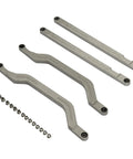Rear Radius Rod Arms Support Kit For 2014 To 2023 Polaris RZR XP 1000 And XP 4 1000 With Beefy Boxed High Clearance Suspension And Heavy Duty Silver Steel For Off Road Performance Durable Construction Easy Bolt On Upgrade, silver aluminum arms and bushings