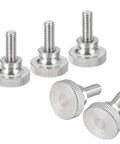 Solid As A Rock M6 X 16mm Knurled Thumb Screws 304 Stainless Steel Flat Head Bolts set of five with grip knobs for easy installation.
