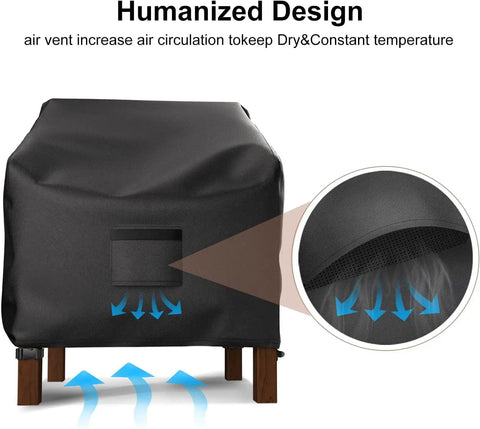Waterproof Patio Chair Covers 29W x 30D x 36H 2 Pack Heavy Duty Outdoor Lounge Chair Covers with air vent design
