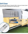 Side Mount Ball Bearing Drawer Rails Pair, 53mm Wide, 32 Inch Full Extension Soft Close Heavy Duty Drawer Slides, 800mm in van