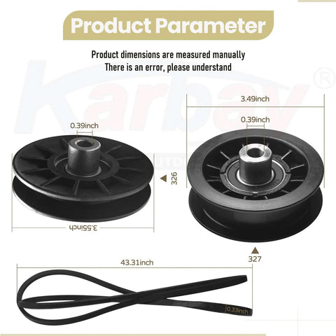 2 Pack V Groove Idler Pulleys And Belt Set Heavy Duty Replaces 532194326 532194327 532130969 For Riding Lawn Mowers And Yard Tractors
