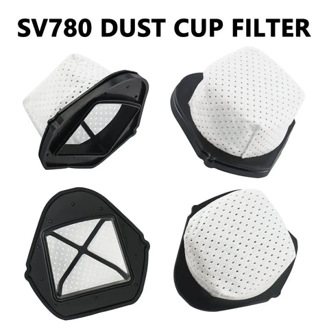 Premium No Fuss Dust Cup Filter Replacement For Shark Cordless Hand Vacuum SV75Z SV728N SV726N shown with filter details