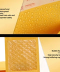 Close-up of Lightweight 5x8 Inch Bubble Mailers Pack Of 30 Self Seal Padded Envelopes showing waterproof kraft exterior and bubble lining.
