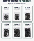 Hella Reliable 15 Pack 3 Port Screw Terminal Aluminum To Copper Wire Connectors With Oxide Inhibitor For Quick House Wiring Upgrades And Easy Junction Box Hook Ups Black Bulk Kit displayed in 15 pack option.