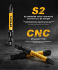 10‑pc DTTIYXI magnetic screwdriver bit set with 1/4 in hex shanks; S2 steel; yellow/black PH2 Slotted PZ3 bits