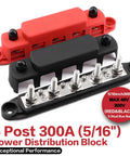 Beast Grade 300A M8 Bus Bar With 12V To 48V Battery Terminal Power Distribution Block kit featuring two colored power blocks.