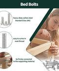 All In One 121 Piece Furniture Hardware Kit With M6 Bolts in 20 40 60 and 80 millimeter sizes being used on wooden bed frame
