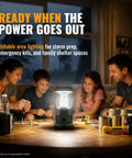 Family playing games by the Beast 1500 Lumen LED Camping Lantern With 4 D Batteries Included Battery Powered Lantern Flashlight.